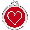 Red Dingo Pretty Red Heart Dog ID Tag